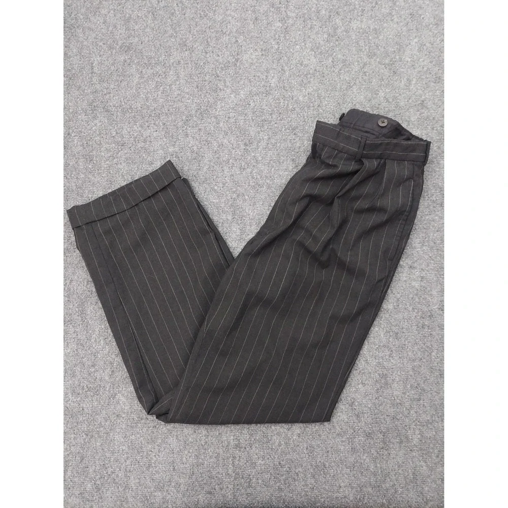 Vtg Polo Ralph Lauren Dress Pants Mens 36x32 Gray Pinstripe Cuffed Pleated